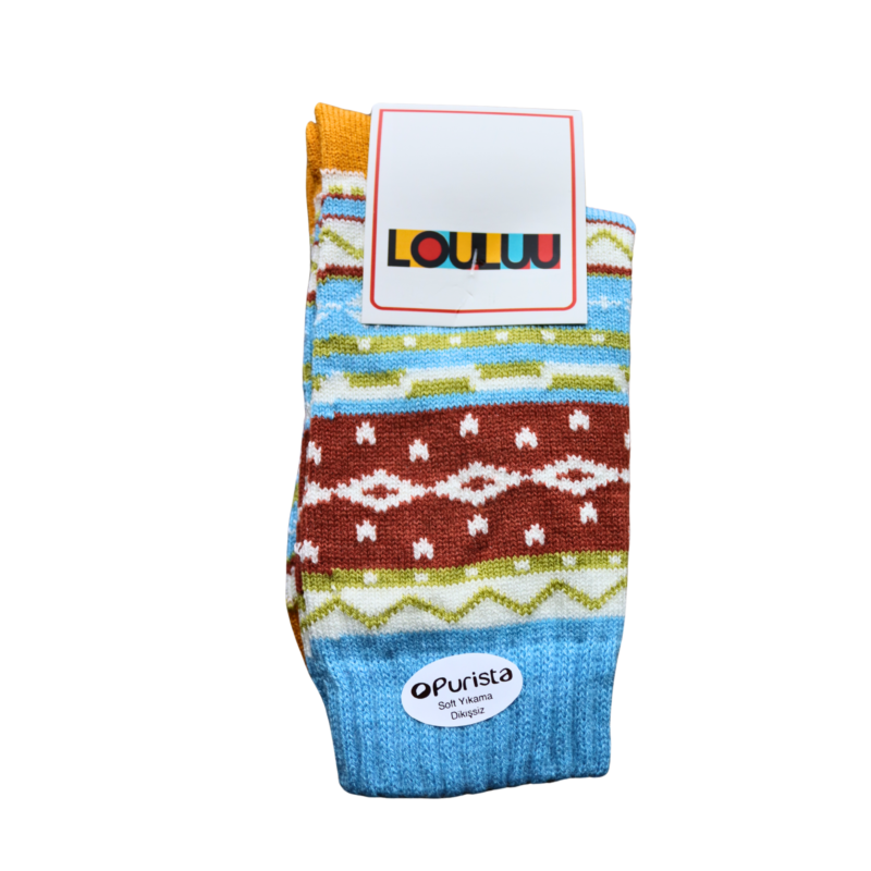 Louluu Blue Colour Nordic Socks