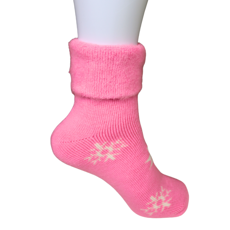Thermal Pink Colour Snowflake Socks