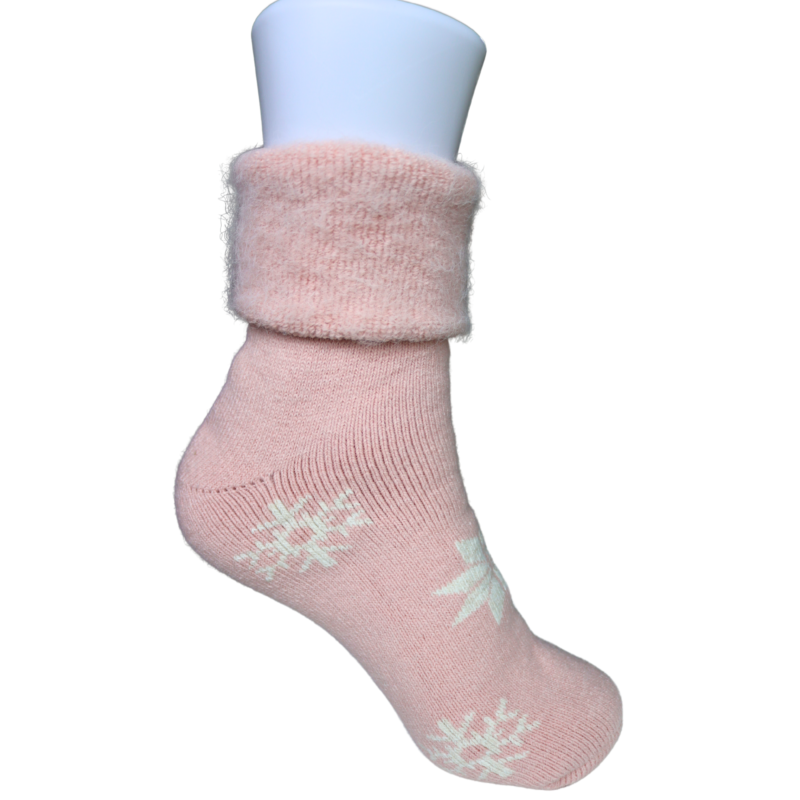 Light Pink Thermal Snowflake Socks