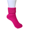 Wool Fuchsia Colour Turn Cuff Soft Ankle Socks