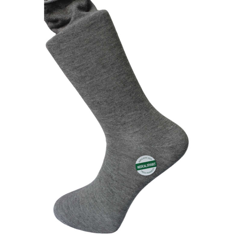 Men Bamboo Grey Diabetic Socks