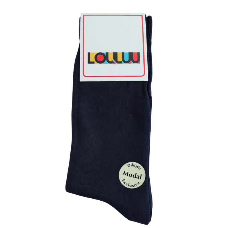 Louluu Dark Blue Bamboo Men Socks